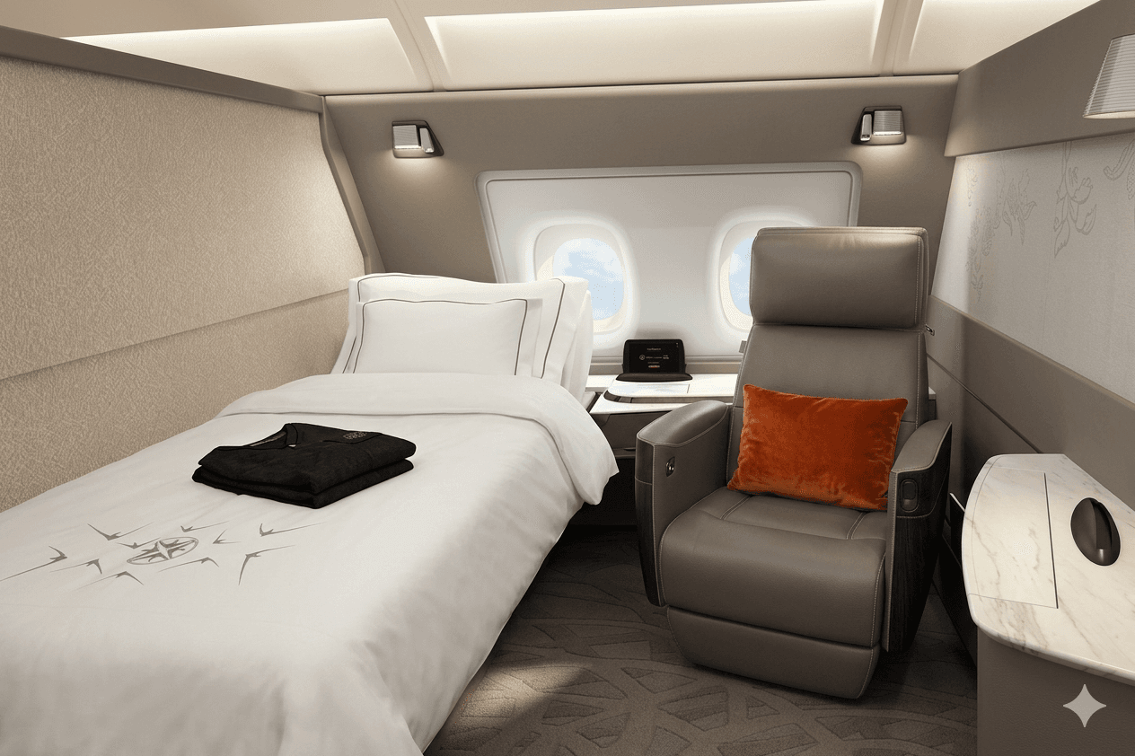 Singapore Airlines First Class suite interior